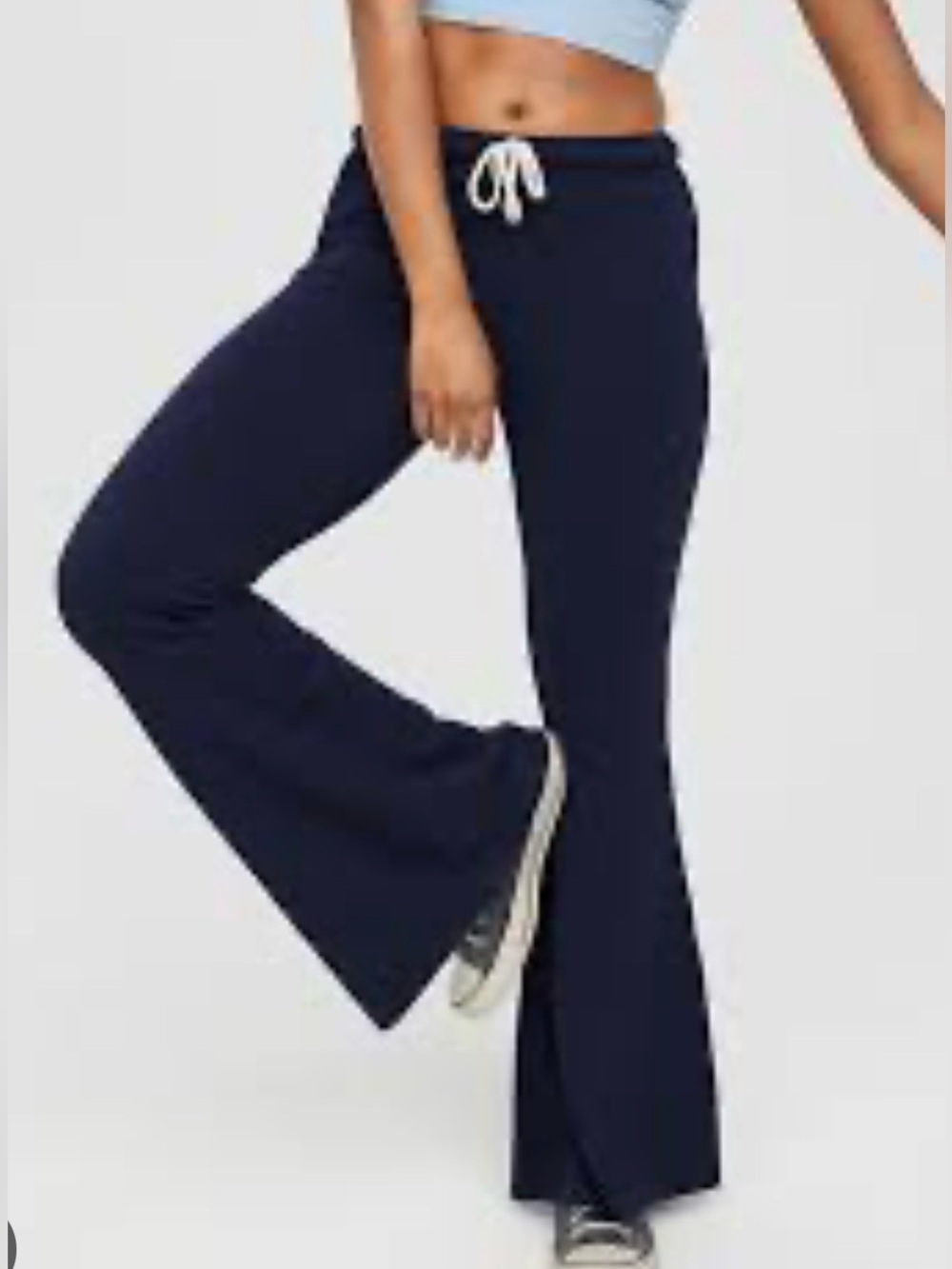 Aerie Offline Black Flared Drawstring Track Pants